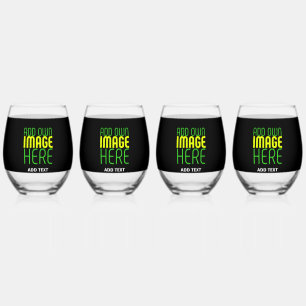 VERRE À VIN SANS PIED MODÈLE DE TEXTE D'IMAGE NOIRE SIMPLE ET MODERNE