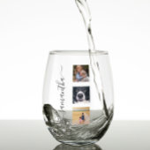 Verre À Vin Sans Pied Modèle photo moderne Nom manuscrit Script