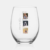 Verre À Vin Sans Pied Modèle photo moderne Nom manuscrit Script (Verso)