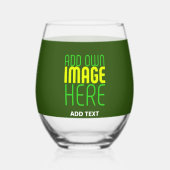 VERRE À VIN SANS PIED MODÈLE TEXTE D'IMAGE VERTE DE FORÊT ÉDITABLE MODER (Verso)