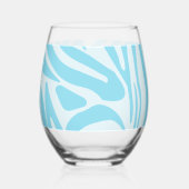 Verre À Vin Sans Pied Modèle Zèbre Bleu (Recto)