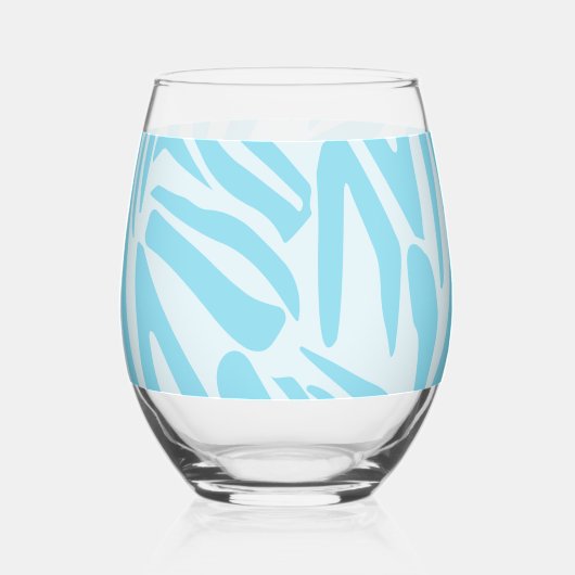 Verre À Vin Sans Pied Modèle Zèbre Bleu (Verso)