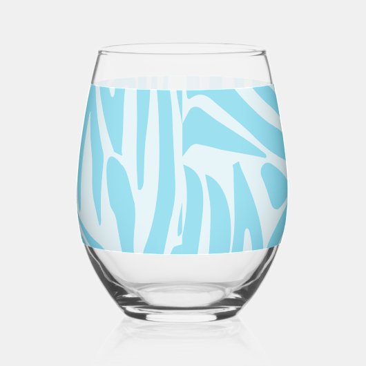 Verre À Vin Sans Pied Modèle Zèbre Bleu (Droite)
