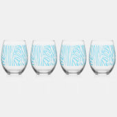 Verre À Vin Sans Pied Modèle Zèbre Bleu (Dos)