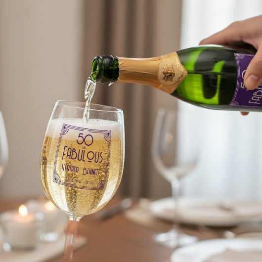 Verre À Vin Sans Pied Modern Art Deco 50 and Fabulous Birthday