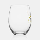 Verre À Vin Sans Pied Modern Black Gold Monogram Script (Droite)