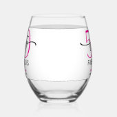Verre À Vin Sans Pied Modern Minimal Pink Fifty Fabulous Script Birthday (Gauche)