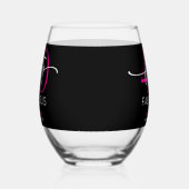 Verre À Vin Sans Pied Modern Minimal Pink Forty Fabulous Script Birthday (Droite)