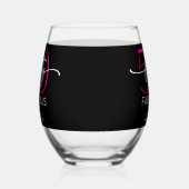 Verre À Vin Sans Pied Modern Minimal Pink Forty Fabulous Script Birthday (Gauche)
