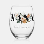 Verre À Vin Sans Pied Modern Personalized Nana Floral Gift (Recto)