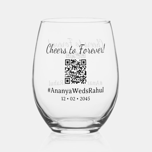 Verre à vin sans pied moderne avec code QR pour ma (Recto)
