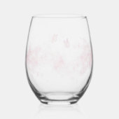 Verre À Vin Sans Pied Moderne simple papillon rose floral Fleurs mariage (Verso)