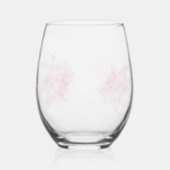 Verre À Vin Sans Pied Moderne simple papillon rose floral Fleurs mariage (Droite)
