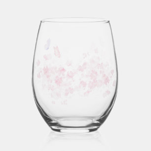 Verre À Vin Sans Pied Moderne simple papillon rose floral Fleurs mariage