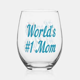 Verre À Vin Sans Pied Mom sky blue half text