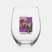 Verre À Vin Sans Pied Mon anniversaire Mes règles Gâteau Manger Raccoon (Recto)