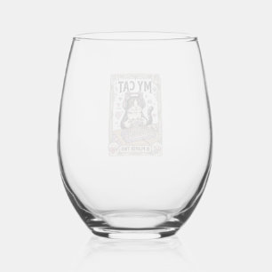 Verre À Vin Sans Pied Mon chat est joueur deux conception de vecteur vin