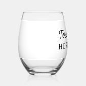 Verre À Vin Sans Pied Monogram Name Modern Minimalist Stylish Design (Droite)