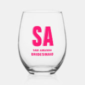 Verre À Vin Sans Pied Monogramme à double ombre personnalisé (Recto)