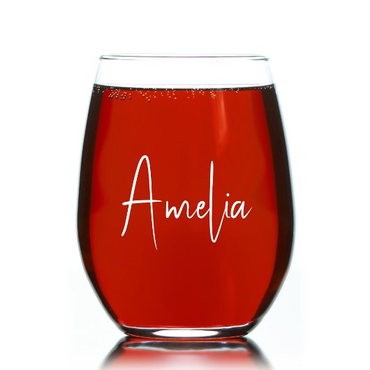 Verre À Vin Sans Pied Monogramme blanc chic