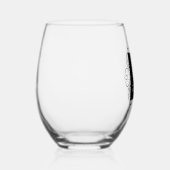 Verre À Vin Sans Pied Monogramme classique Cadre élégant Personnalisé (Droite)