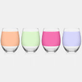 Verre À Vin Sans Pied Monogramme Couleurs solides Élégant Ensemble moder (Gauche)