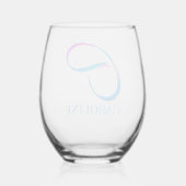 Verre À Vin Sans Pied Monogramme customisé "C" Nom Printemps Abstrait Bl (Verso)