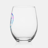 Verre À Vin Sans Pied Monogramme customisé "D" Nom Printemps Abstrait Bl (Gauche)