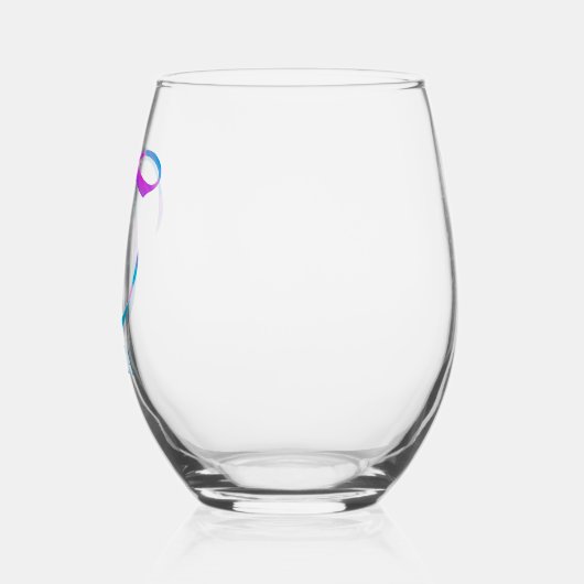 Verre À Vin Sans Pied Monogramme customisé "T" Nom Printemps Abstrait Bl (Gauche)