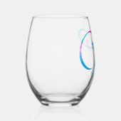 Verre À Vin Sans Pied Monogramme customisé "W" Nom Printemps Abstrait Bl (Droite)