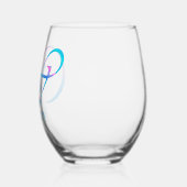 Verre À Vin Sans Pied Monogramme customisé "W" Nom Printemps Abstrait Bl (Gauche)