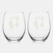 Verre À Vin Sans Pied Monogramme de jardin tropical (Verso)