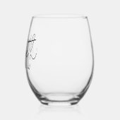 Verre À Vin Sans Pied Monogramme de nom écrit à la main (Gauche)