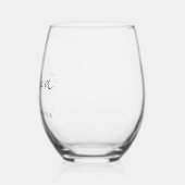 Verre À Vin Sans Pied Monogramme de script de la meilleure grand-mère (Gauche)