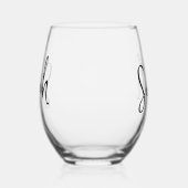 Verre À Vin Sans Pied Monogramme de script de nom minimaliste moderne (Gauche)