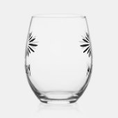 Verre À Vin Sans Pied Monogramme et nom Custom Art Déco Black Flouring (Gauche)