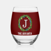 Verre À Vin Sans Pied monogramme gris foncé moderne (Recto)