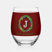 Verre À Vin Sans Pied monogramme gris foncé moderne (Verso)