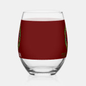 Verre À Vin Sans Pied monogramme gris foncé moderne (Gauche)