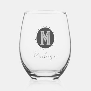 Verre À Vin Sans Pied Monogramme initial
