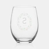 Verre À Vin Sans Pied Monogramme initial - Noël (Verso)