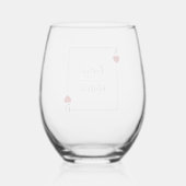 Verre À Vin Sans Pied Monogramme Jeu Carte Mariage Enregistrer La Date (Verso)