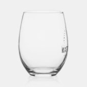 Verre À Vin Sans Pied Monogramme Mariage de fleurs modernes (Droite)