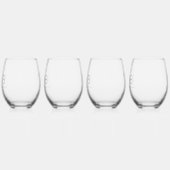 Verre À Vin Sans Pied Monogramme Mariage de tige botanique (Gauche)