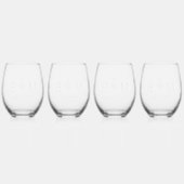 Verre À Vin Sans Pied Monogramme Mariage de tige florale rustique (Dos)