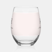 Verre À Vin Sans Pied Monogramme minimal initial et nom Pastel rose (Gauche)