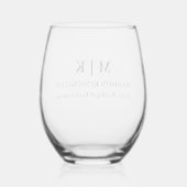 Verre À Vin Sans Pied Monogramme minimaliste moderne ou ajouter un logo (Verso)