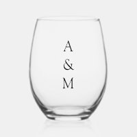 Monogramme monogramme minimaliste Mariage noir bla