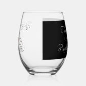 Verre À Vin Sans Pied Monogramme noir à deux tons (Gauche)