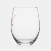 Verre À Vin Sans Pied Monogramme noir et rose (Gauche)